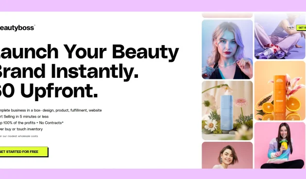 Beauty Brand with BeautyBoss website landing page design