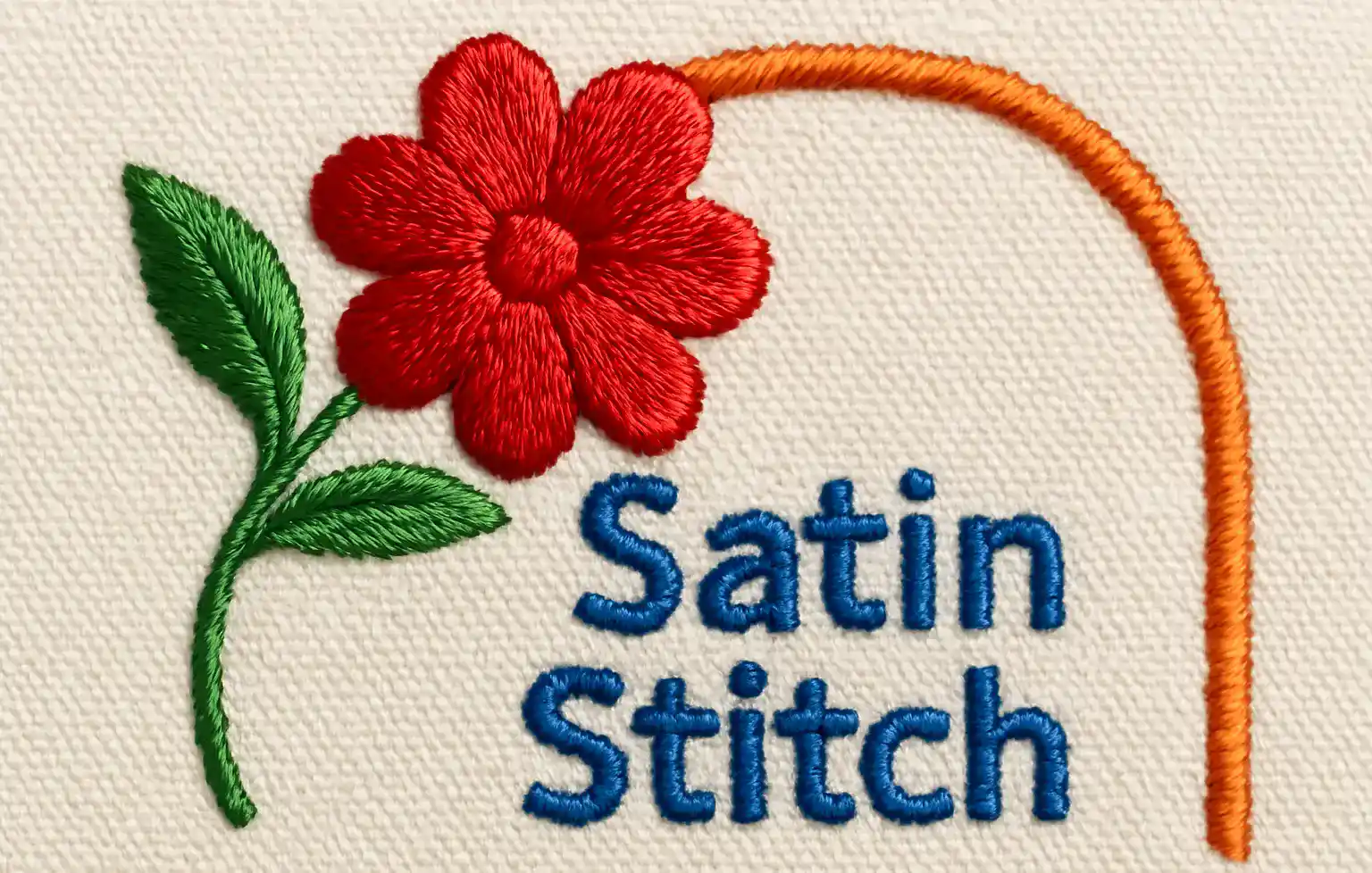 how to use satin stitch in machine embroidery