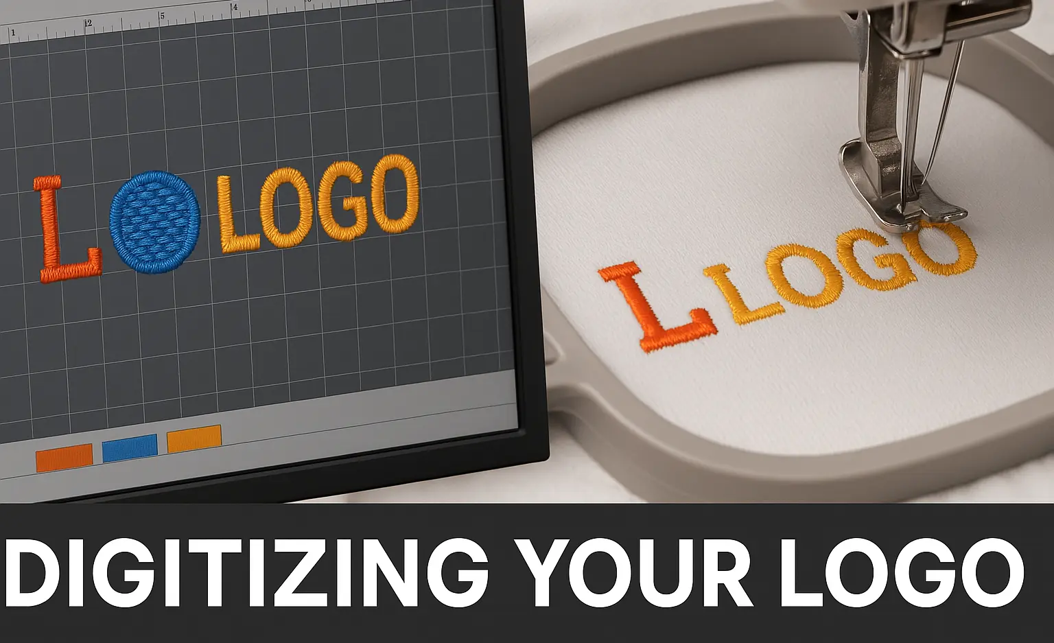 Logo digitizing in machine embroidery