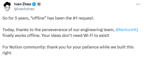 Notion Goes Offline